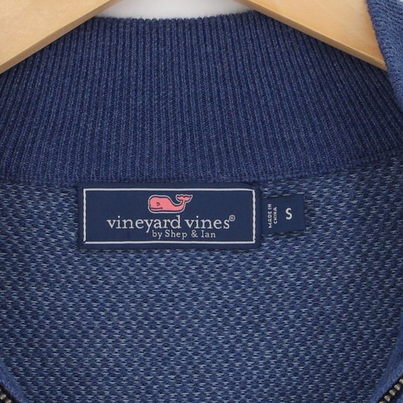 VINEYARD VINES Men's Hamilton Half Zip Sweater In Coastline Blue Size S - Picture 7 of 7